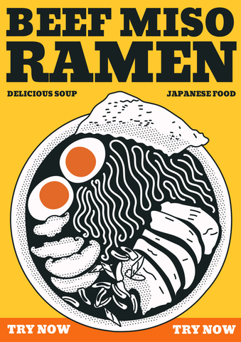 Miso Ramen - A3 | Modern Art