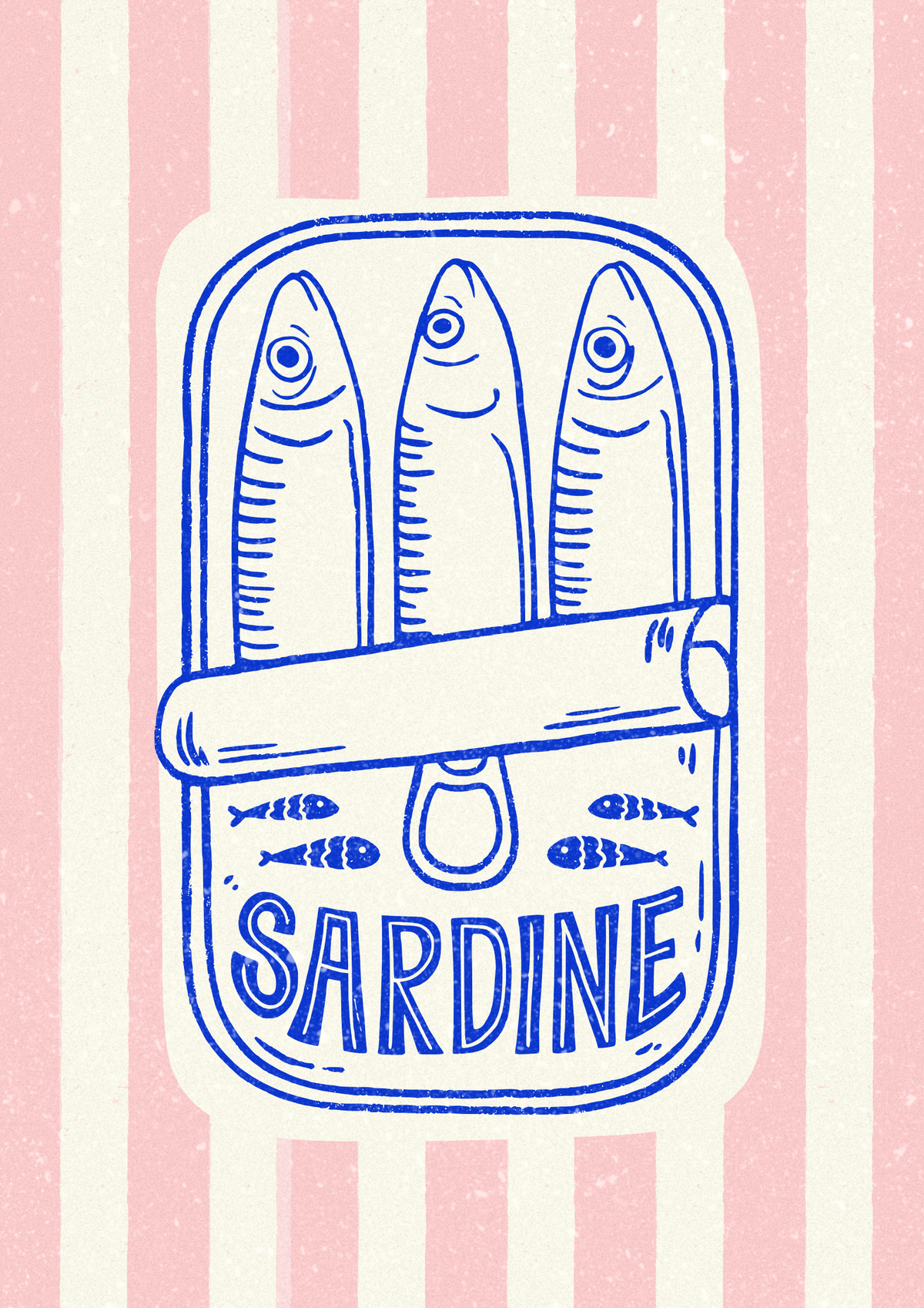Pink and Blue Sardine Poster