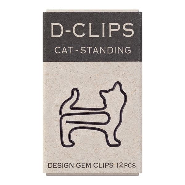 Midori D-Clips Mini -- Standing Cat Paperclips