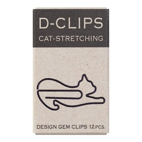 Midori D-Clips Mini -- Stretching Cat Paperclips