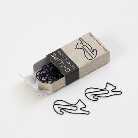 Midori D-Clips Mini -- Stretching Cat Paperclips