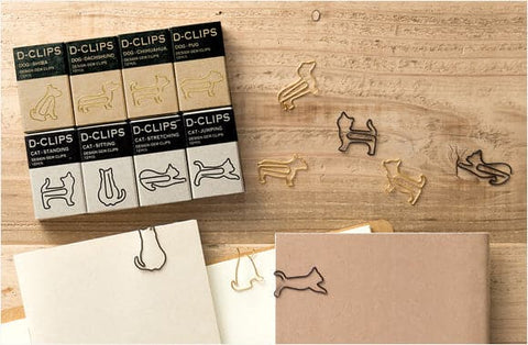 Midori D-Clips Mini -- Stretching Cat Paperclips