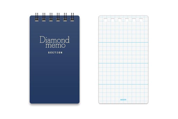 Midori Diamond Memo Grid Notepad (S) Blue