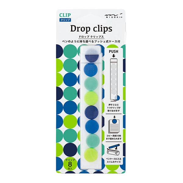 Midori Drop Clips with Case -- Blue