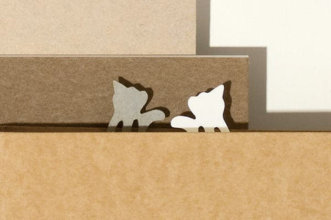 Midori Paper Index Clips -- Cat