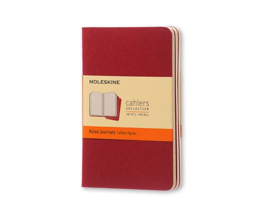 Moleskine Red Large Ruled Cahier (Pack of 3)